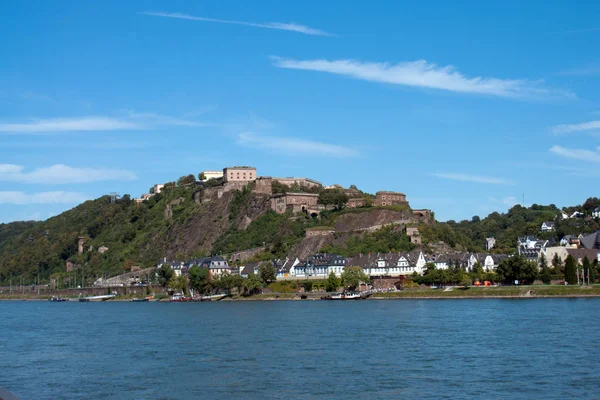 Γερμανικό Φρούριο Ehrenbreitstein Στη Γερμανική Πόλη Koblenz — Φωτογραφία Αρχείου