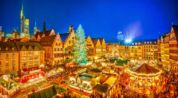 Traditioneller Weihnachtsmarkt Der Altstadt Von Frankfurt Deutschland — Stockfoto