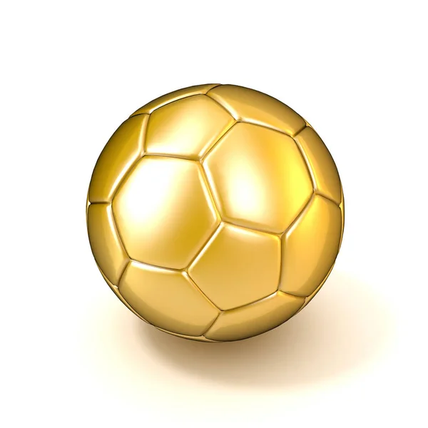 Golden Football Soccer Ball Isolerad Vit Bakgrund Illustration — Stockfoto