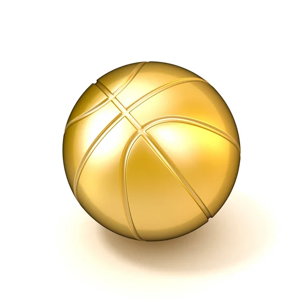 Beyaz Arka Planda Izole Altın Basketbol Topu Çizim — Stok fotoğraf