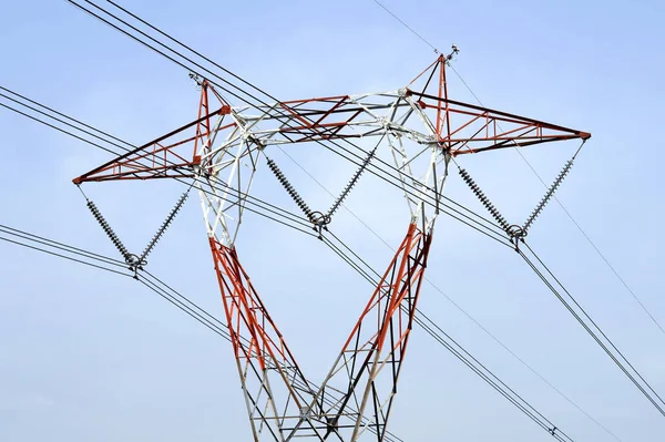 Poste Eléctrico Energía Tensión — Foto de Stock