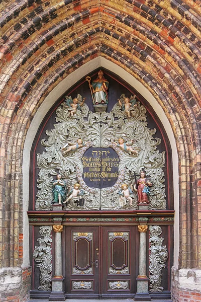 Westportal Nikolaikirche Stralsund — Stock fotografie