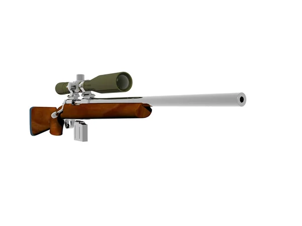 Rifle Caça Isolado Fundo Branco — Fotografia de Stock