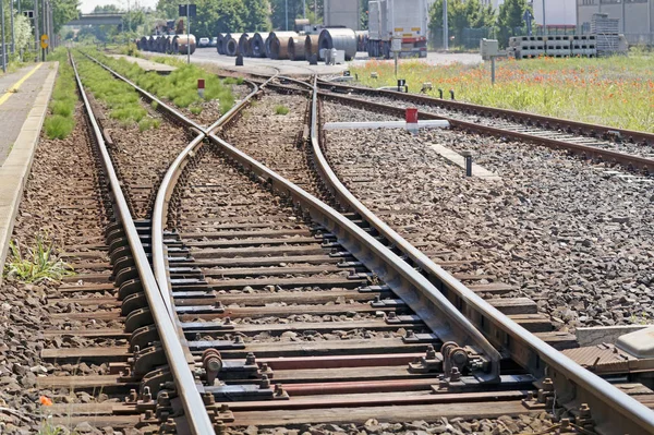 Leere Bahngleise Boden — Stockfoto