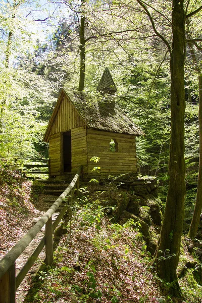 Malé Útočiště Pěšiny Lese Styrii — Stock fotografie