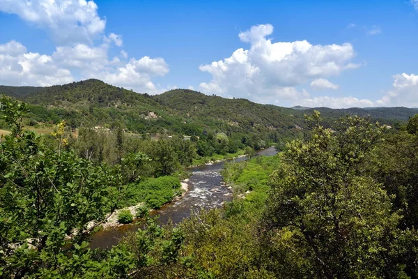 Paisagem Rio Eyrieux Ardeche — Fotografia de Stock