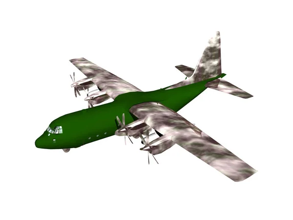 3D渲染飞行飞机 — 图库照片