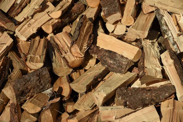 Haufen Brennholz Holzmaterial — Stockfoto