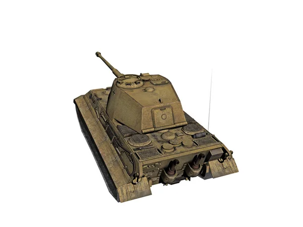 白色背景的旧军用坦克 — 图库照片