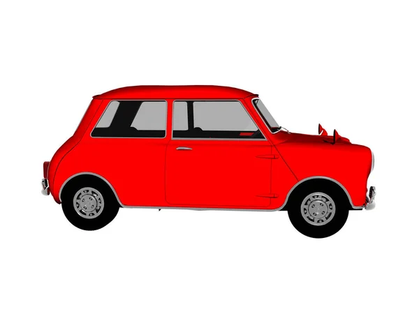 Rotes Auto Isoliert Auf Weißem Hintergrund — Stockfoto