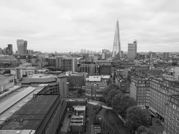 Londra Ngiltere Şehir Içinde Siyah Beyaz Havadan Görünümü — Stok fotoğraf