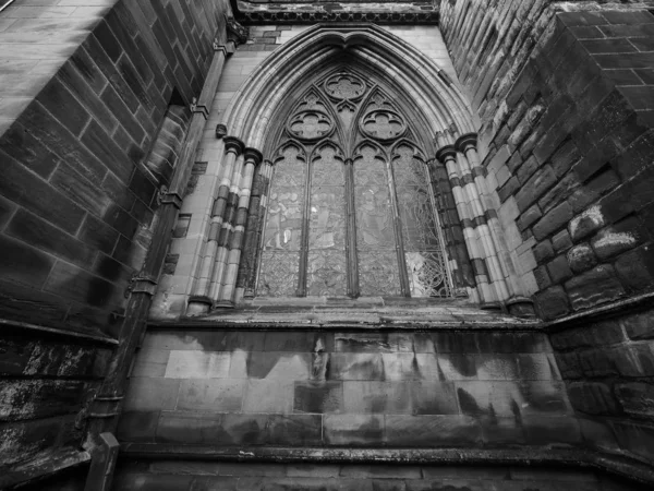 Chester Anglican Cathedral Church Chester Egyesült Királyság Fekete Fehér — Stock Fotó