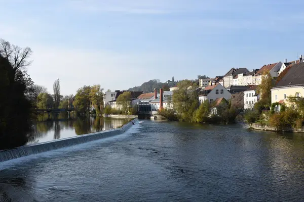 Steyr Ponts Intermédiaires Rivière Enns Militaire Fossé Tabor Berges — Photo