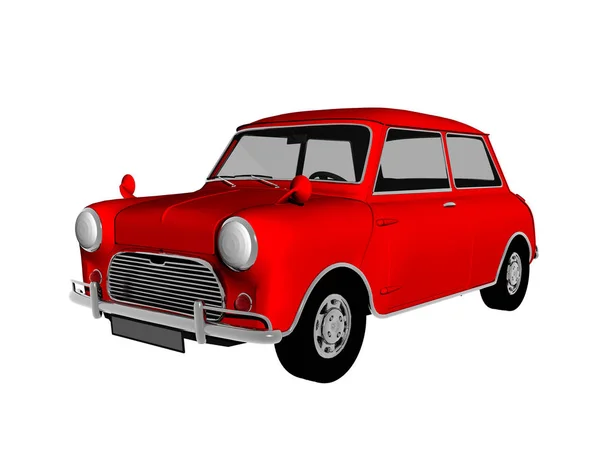 Красный Винтажный Автомобиль Изолирован Белом Фоне — стоковое фото