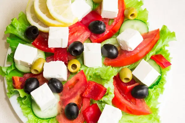 Griechischer Salat Mit Feta Käse — Stockfoto