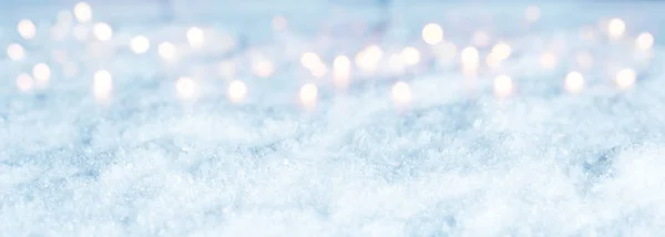 Panorama Nieve Con Puntos Luz Para Concepto — Foto de Stock