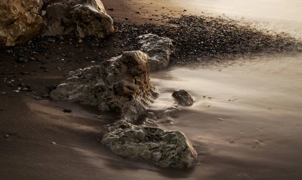 Colpo Sulla Spiaggia Sezione Los Molinos Poco Prima Denia Sulla — Foto Stock