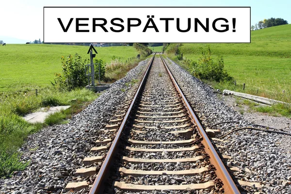 Verspätung Zug Leere Bahngleise — Stockfoto