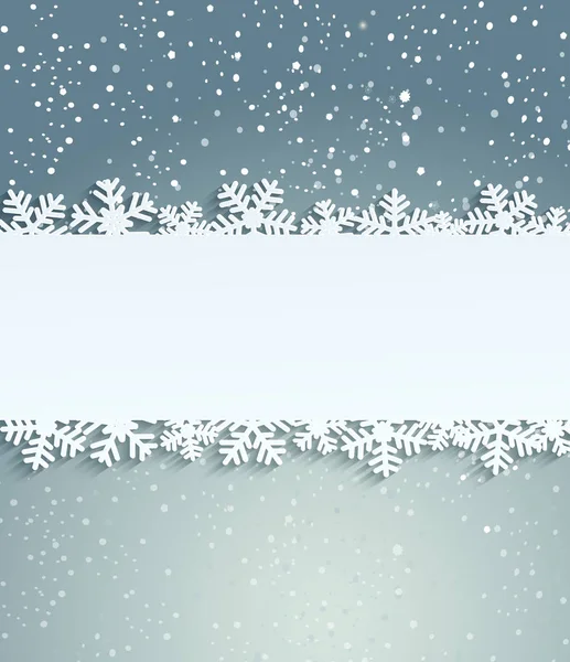 Χριστουγεννιάτικο Φόντο Λευκές Νιφάδες Χιονιού Και Πλαίσιο Επιγραφή Διάνυσμα — Φωτογραφία Αρχείου
