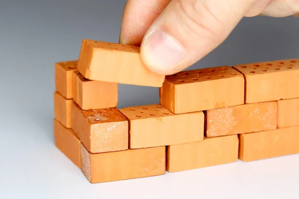 Wooden Bricks Brick Wall Background — Stock Photo, Image