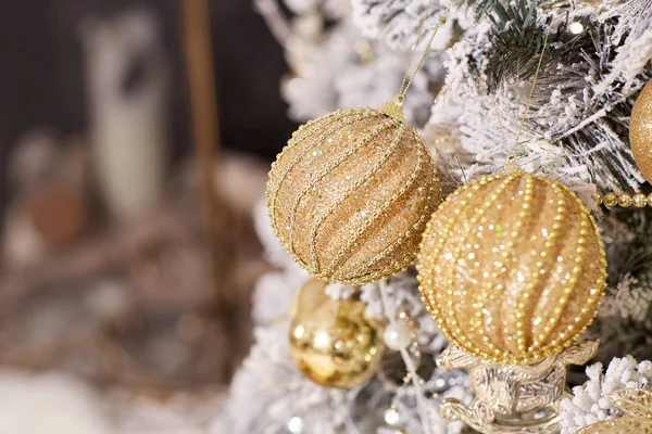 Εορταστικό Φόντο Από Χριστουγεννιάτικο Δέντρο Διακόσμηση Christ Mas Και Πρωτοχρονιά — Φωτογραφία Αρχείου