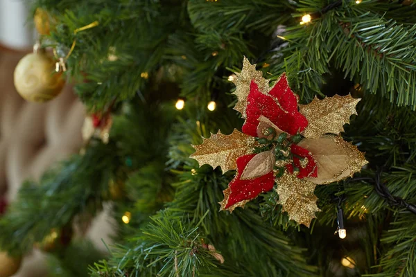 Fondo Festivo Decoración Del Árbol Navidad Navidad Año Nuevo Fondo — Foto de Stock