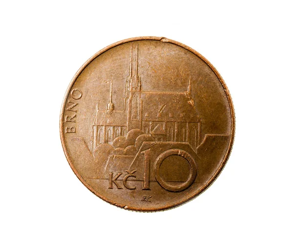 Beyaz Arka Planda Yakın Plan Çekimleri Kron Avrupa Parası Çek — Stok fotoğraf