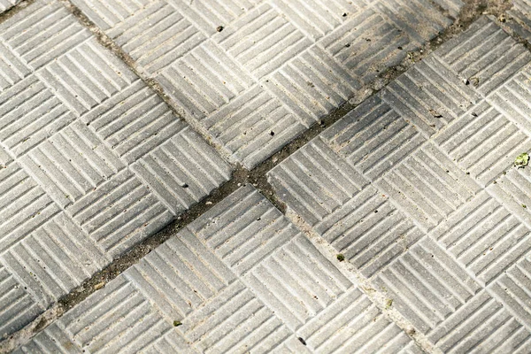 Photographed Close Pedestrian Road Made Concrete Tiles — Stock Photo, Image