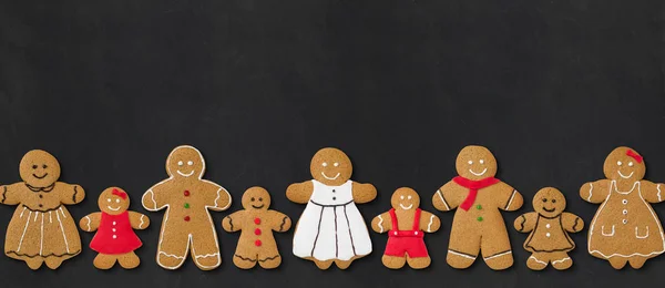 Plate Gingerbread Family — Stock Photo, Image