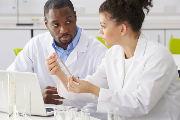 Twee Technici Werkzaam Het Laboratorium — Stockfoto