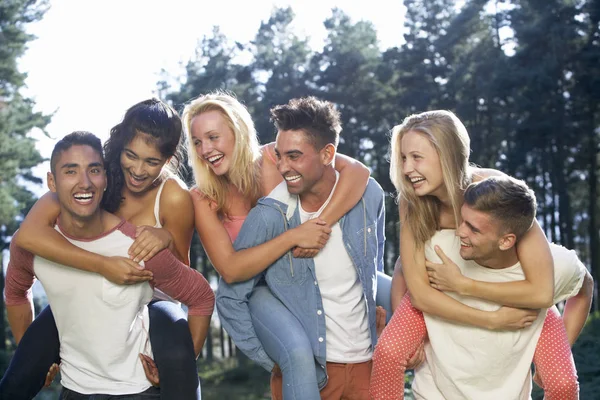Group Young People Relaxing Countryside — Stock Photo, Image