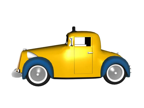 黄色のタクシー 3Dグラフィックデザインのコンセプト — ストック写真