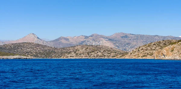 Μεσόγειος Θάλασσα Στην Κρήτη Ελλάδα Βράχια Της Χερσονήσου Του Καλυδώνα — Φωτογραφία Αρχείου