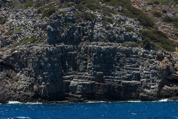 Mar Mediterrâneo Creta Grécia Falésias Península Kalydon — Fotografia de Stock