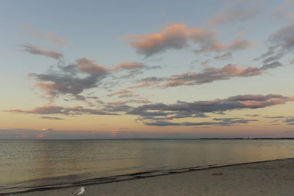 Coucher Soleil Sur Scharbeutz Mer Baltique — Photo