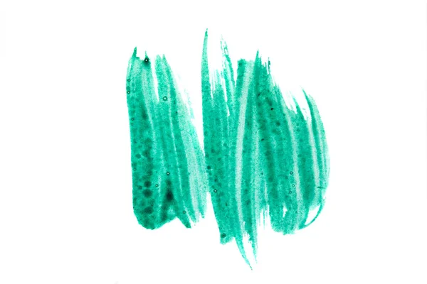 Окрашенный Кисточкой Изолированный Белом Фоне Рисунок Зеленый — стоковое фото