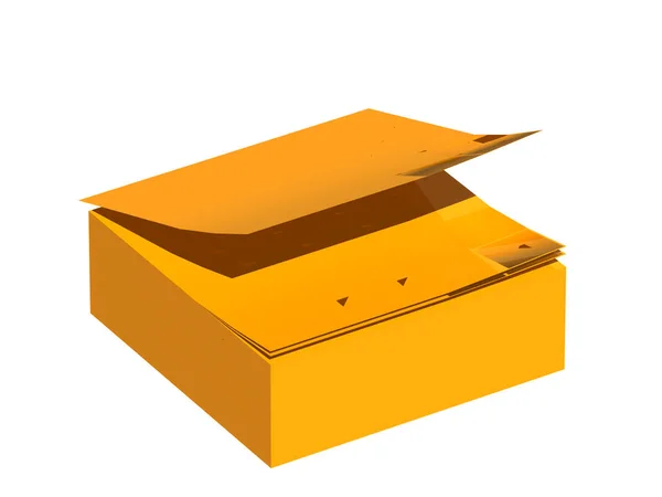 Box Yellow Gift Boxes Isolated White Background — Stock Photo, Image