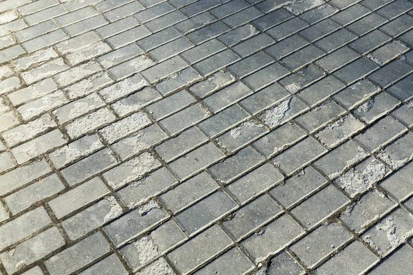 Nahaufnahme Der Fußgängerstraße Aus Betonplatten — Stockfoto