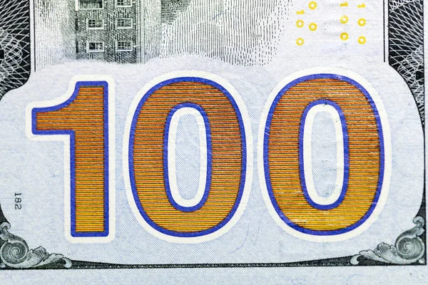 Fotografoval Detail Americké Papírové Peníze Sto Dolarů Nový Americký Bil — Stock fotografie