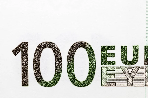 Photographed Close One Hundred Euros European Green — Stock Photo, Image