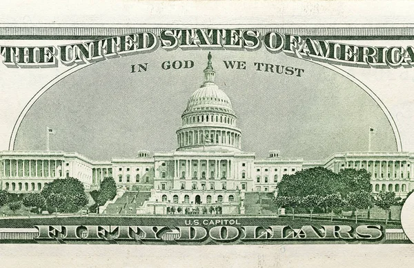 Сфотографировали Крупным Планом Американские Доллары Небольшую Глубину Поля Банкноту Стоимостью — стоковое фото