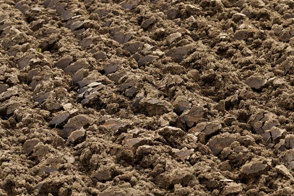 Plano Fotografado Campo Agrícola Arado Para Plantação Uma Nova Cultura — Fotografia de Stock