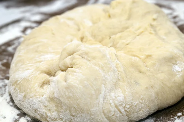 Primo Piano Pasta Fotografata Cuocere Una Torta Casa — Foto Stock