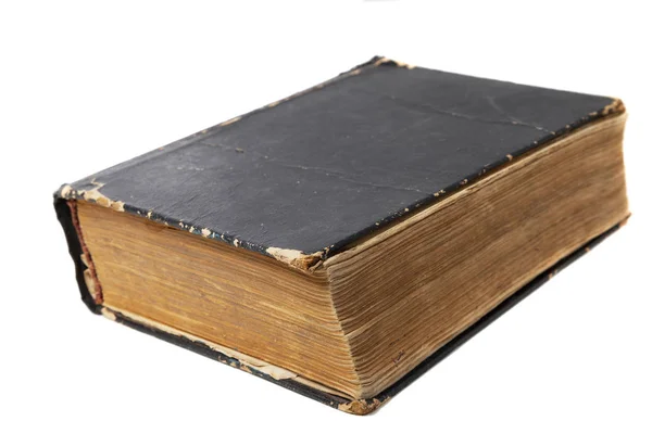 Beyaz Arka Planda Çekilen Eski Bir Kitap Sığ Bir Alan — Stok fotoğraf