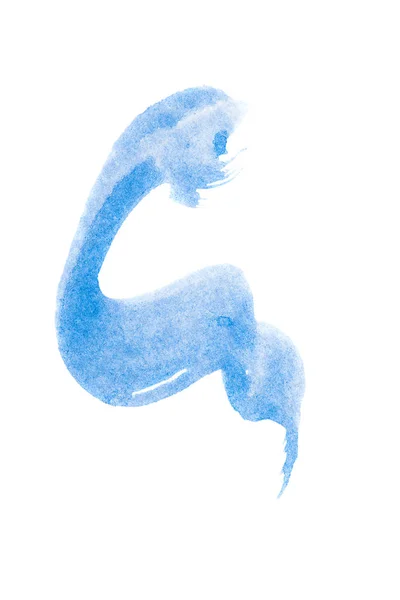 Pintado Com Uma Pintura Pincel Isolado Fundo Branco Padrão Azul — Fotografia de Stock