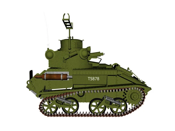 古い軍用タンクの3Dグラフィックデザインコンセプト — ストック写真