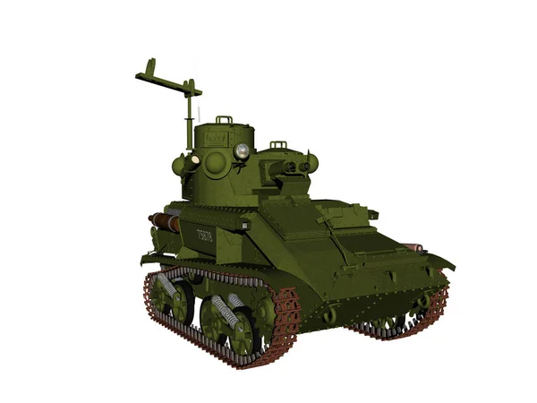 古い軍用タンクの3Dグラフィックデザインコンセプト — ストック写真