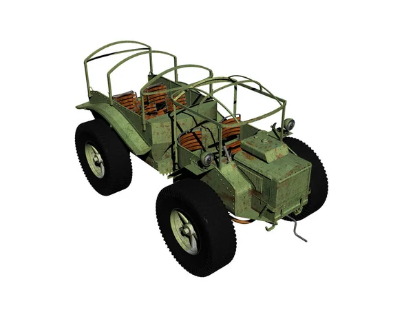 古い軍用車両の3Dグラフィックデザインコンセプト — ストック写真