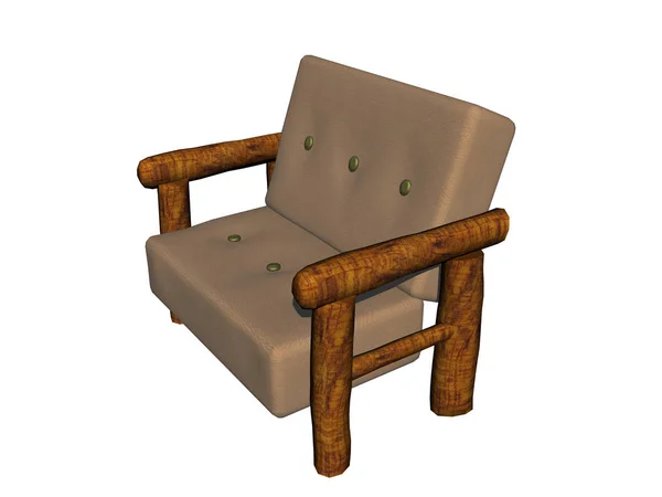 3D图形设计的旧扶手椅 — 图库照片