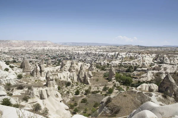 Vista Lejana Formaciones Rocosas Capadocia Anatolia Turquía —  Fotos de Stock